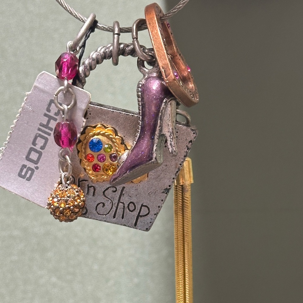 Chico's Women's Born to Shop Charm Key Chain